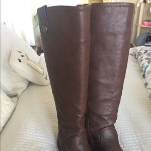 Brown, wide calf Lane Bryant boots.